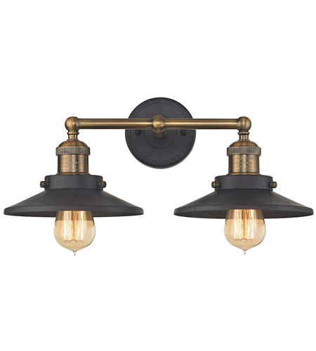 Antique Brass with Tarnished Graphite Vanity Light Wall Light in Antique Brass and Tarnished Graphite