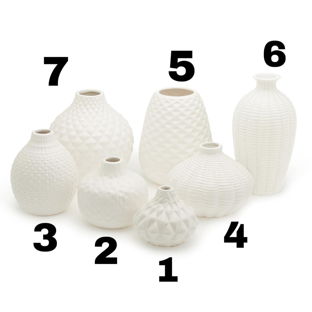 TWO'S COMPANY Artisan White Vases in various sizes