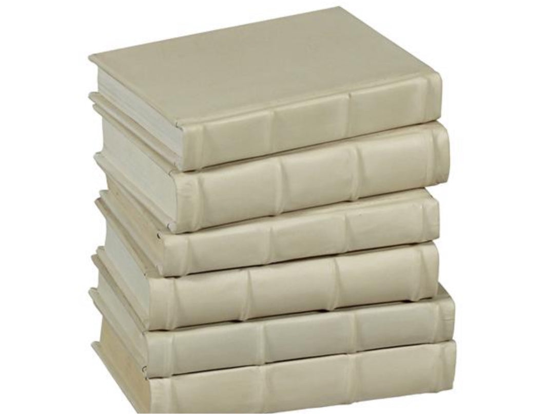 Antique White Leather Books