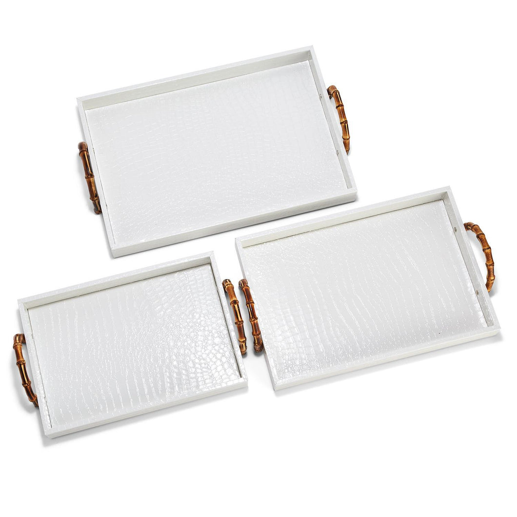 WHITE CROCODILE DECORATIVE TRAYS