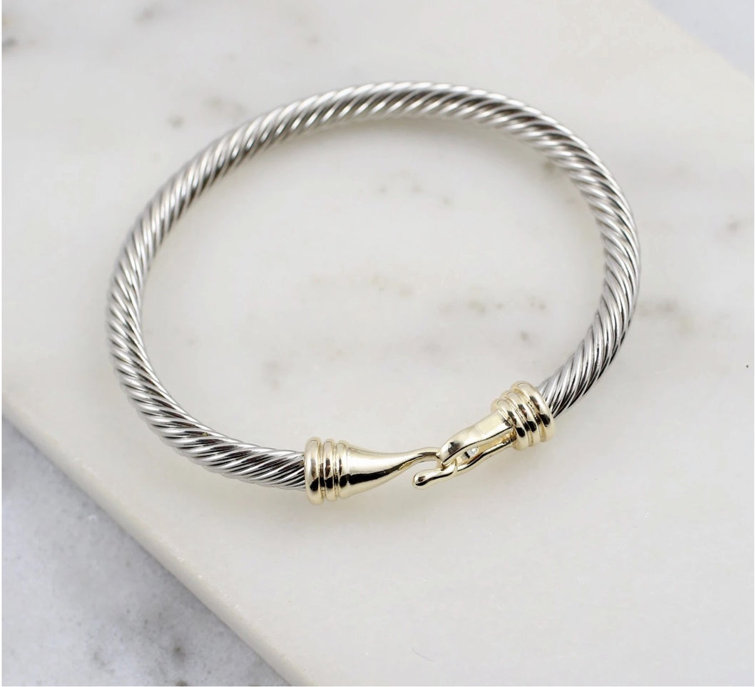 Two tone Hinge Bracelet Gold-Silver