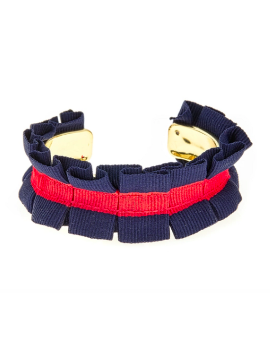 Ruffle Ribbon Cuff (Navy/Red)