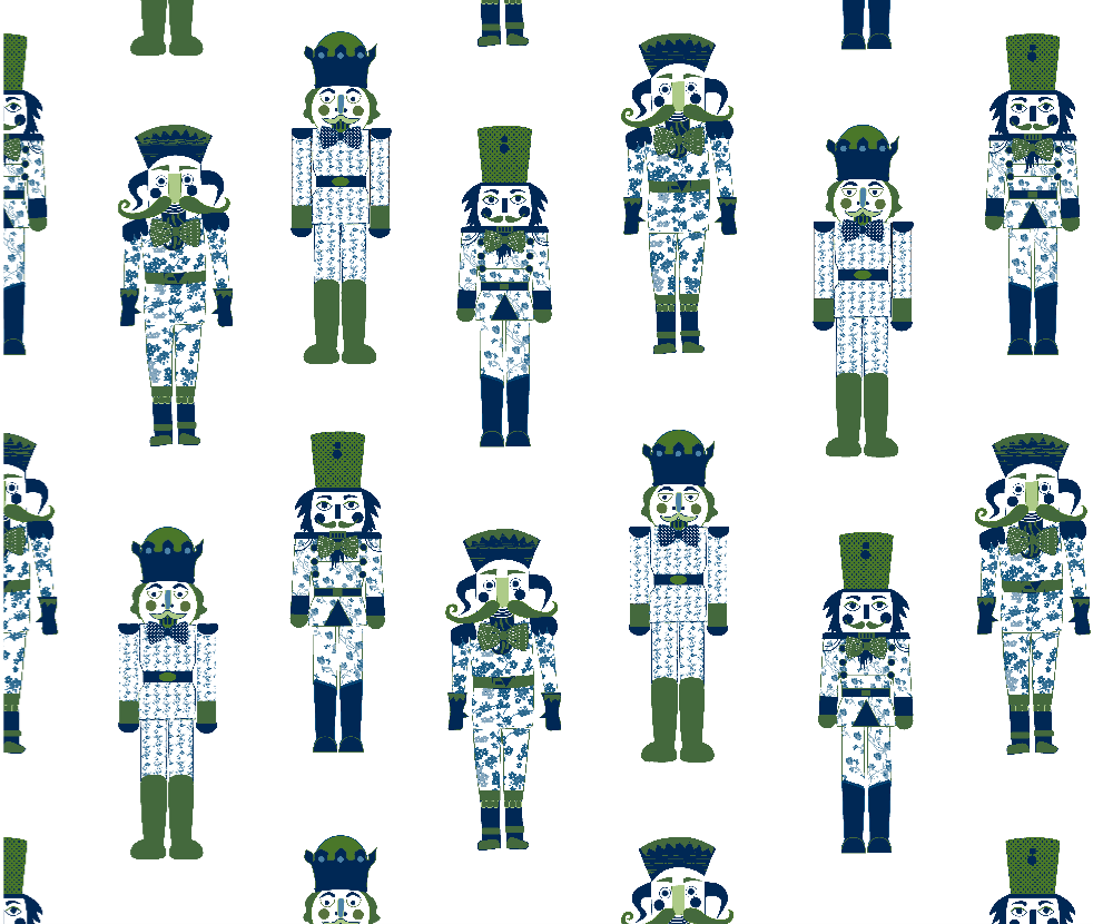 Green/blue nutcracker holiday gift wrap