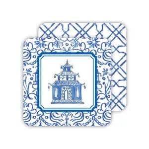 Roseanne Beck Blue Pagoda paper Coasters