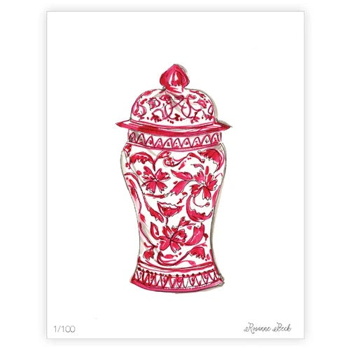 Red Ginger Jar 11x14